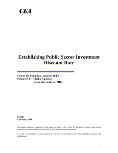Establishing Public Sector Investment Discount Rate