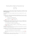 Translating Between English and Propositional Logic