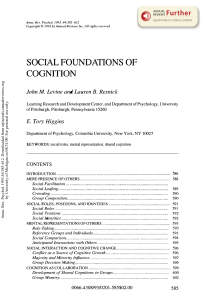 Social Foundations of Cognition