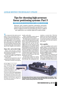 Tips for choosing high-accuracy linear positioning