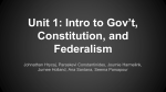 Unit 1: Intro to Gov*t, Constitution, and Federalism