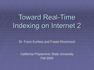 Toward Real-Time Indexing on Internet 2