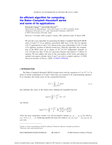 An efficient algorithm for computing the Baker–Campbell–Hausdorff