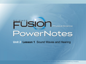 Lesson 1 - Sound Waves and Hearing