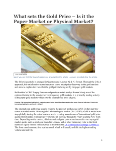 What sets the Gold Price