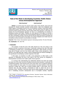 Role of the State in Developing Countries: Public Choice versus