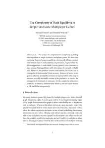 The Complexity of Nash Equilibria in Simple - RWTH