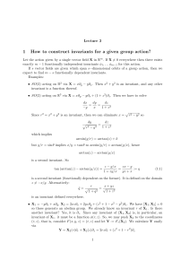 1 How to construct invariants for a given group action?