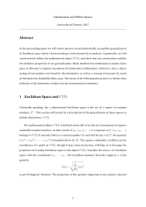 Abstract Euclidean Space and l2