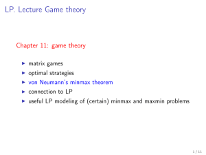INF-MAT3370 Linear optimization: game theory
