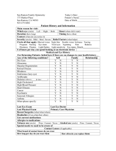 Medical History Form - San Ramon Family Optometry