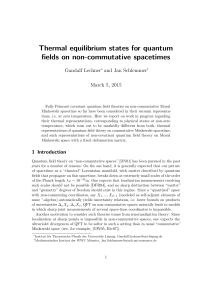 Thermal equilibrium states for quantum fields on