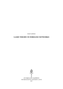 1.6 Non-cooperative Games in wireless networks