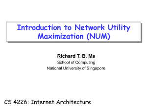 Introduction to Network Utility Maximization (NUM)