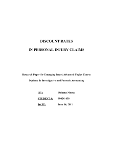 DISCOUNT RATES IN PERSONAL INJURY CLAIMS