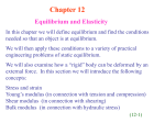 Chapter 12 Equilibrium and Elasticity