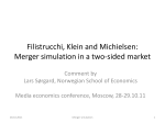 Filistrucchi, Klein and Michielsen: Merger simulation in a two