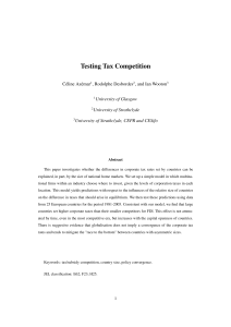 Testing Tax Competition - European Trade Study Group