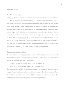 p. 1 Math 490 Notes 7 Zero Dimensional Spaces For (SΩ,τo