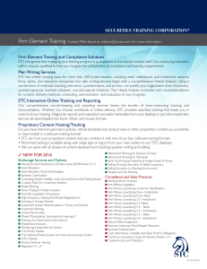 FIRM ELEMENT TRAINING - Securities Training Corporation