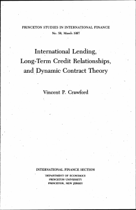 International Lending, Long-Term Credit Relationships, and