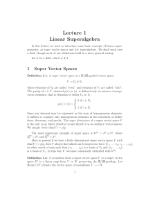 Lecture 1 Linear Superalgebra