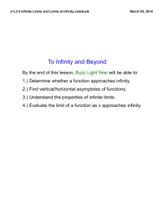 3-5 Infinite Limits and Limits at Infinity