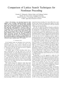 Comparison of Lattice Search Techniques for Nonlinear Precoding