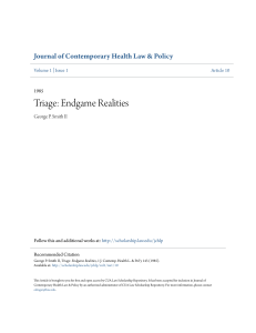 Triage: Endgame Realities - CUA Law Scholarship Repository
