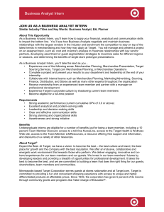 Target Business Analyst Intern description