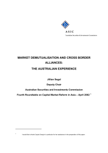 market demutualisation and privatisation