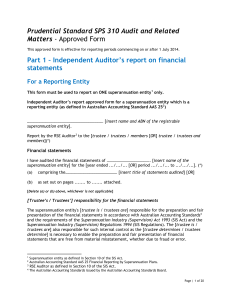 Approved form - Australian Prudential Regulation Authority