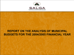 Report on the analysis of municipal budgets for the 2004/2005