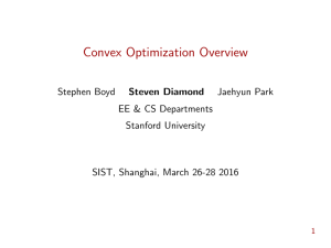 Convex Optimization Overview