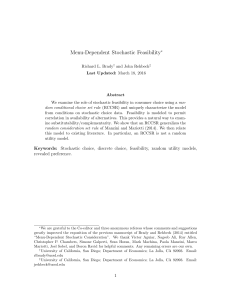 Menu-Dependent Stochastic Feasibility
