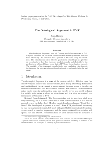 The Ontological Argument in PVS 1 Introduction