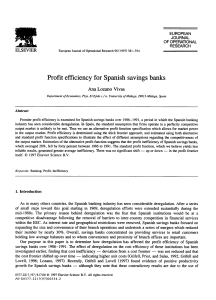 Profit efficiency for Spanish savings banks
