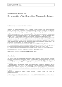 On properties of the Generalized Wasserstein distance