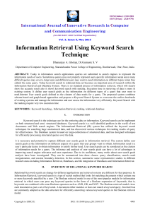 Information Retrieval Using Keyword Search Technique
