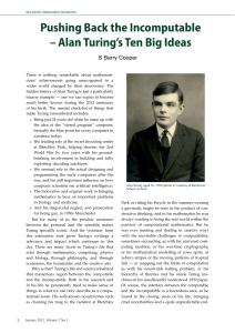 Alan Turing`s Ten Big Ideas - Asia Pacific Math Newsletter