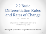 2.2 Basic Differentiation Rules and Rates of Change