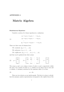 Matrix Algebra