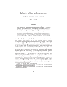 Robust equilibria and ε-dominance