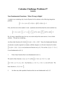 Calculus Challenge #7 SOLUTION