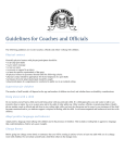 Guidelines for Coaches and Officials