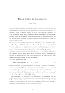 Linear Models in Econometrics