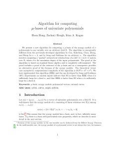 Algorithm for computing μ-bases of univariate polynomials
