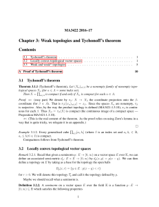 Chapter 3: Weak topologies and Tychonoff`s theorem