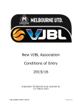 New VJBL Association Conditions of Entry 2015/16
