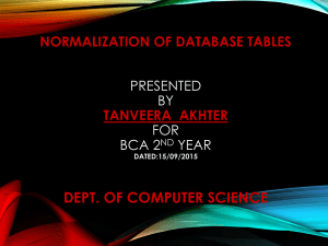 Normalization of Database Tables